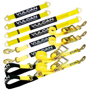 VULCAN Ultimate Axle Tie Down Kit - Includes (2) 22" Axle Straps, (2) 36" Axle Straps, (2) 96" Snap Hook Ratchet Straps And (2) 112" Axle Tie Down Combination Straps