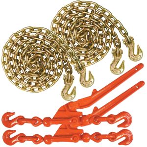 VULCAN Chain and Load Binder Kit - Grade 70 - 5/16 Inch x 20 Foot - 4,700 Pound Safe Working Load