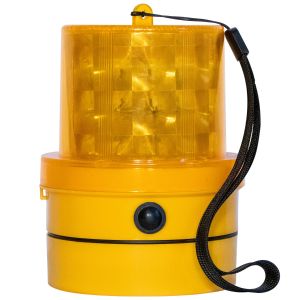 VULCAN Amber LED Emergency Warning Beacon - Portable - Magnetic and Battery-Operated - 24 LEDs - Photocell Technology - Operates In Low Light or Dark Conditions Only