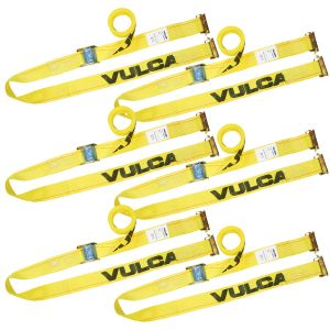 VULCAN Logistic Strap For E Track, Cam Buckle - 6 Pack - 833 Pound Safe Working Load