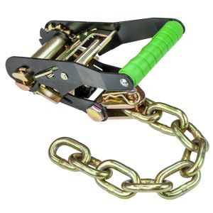 VULCAN 2 Inch Wide Handle Ratchet Buckle with Chain Tail - High-Viz - 3,300 Pound Safe Working Load