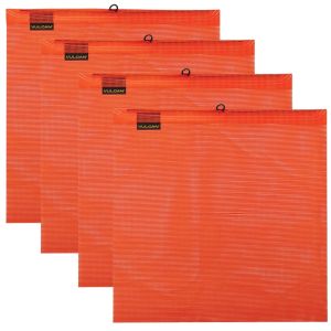 VULCAN Safety Flag with Wire Loop -  Bright Orange - Vinyl Coated Polyester Construction - 18 Inch x 18 Inch - 4 Pack