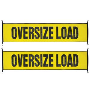 VULCAN Oversize Load Banner with Heavy Duty Metal Hooks, 2 Pack - Stretch Cord Mesh - 18 Inch x 84 Inch