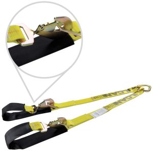 VULCAN Web Bridle with Latching Axle Strap Ends - 48 Inch - Classic Yellow - 3,300 Pound Safe Working Load