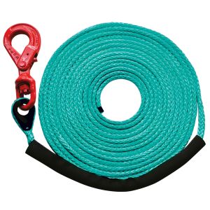 VULCAN Dyneema Synthetic Rope Winch Line - Locking Swivel Hook - 1/2 Inch x 35 Foot - Green - 30,400 Pound MBS - 7,600 Pound Safe Working Load