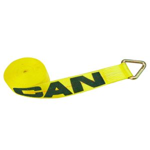 VULCAN Winch Strap with D Ring - 3 Inch - Classic Yellow - 5,000 Pound Safe Working Load