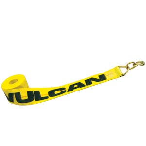 VULCAN Winch Strap with Grab Hook - 3 Inch - Classic Yellow - 5,000 Pound Safe Working Load