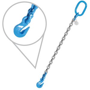 VULCAN Single Chain Slings with Grab Hooks - 9/32 Inch - Grade 120 - 5 Feet