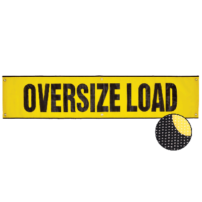 VULCAN Oversize Load Banner with Grommets - Mesh - 18 Inch x 84 Inch