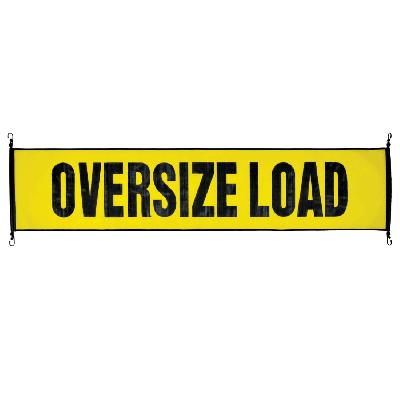 VULCAN Oversize Load Banner with Heavy Duty Metal Hooks - Stretch Cord Mesh - 18 Inch x 84 Inch