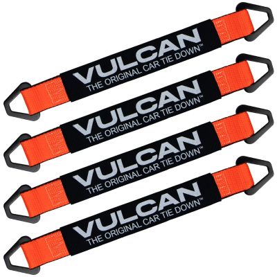 Scratch and Dent VULCAN Car Tie Down Axle Strap with Wear Pad - 2 Inch x 22 Inch - 4 Pack - PROSeries - 3,300 Pound Safe Working Load