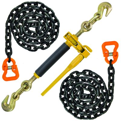 VULCAN Front Axle Chain and Binder Kit - Grade 100 - 8,800 Pound Safe Working Load - Includes 2 Chains and 1 Matching Binder