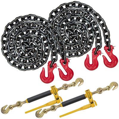 VULCAN Chain and Binder Kit - Grade 80 - 1/2 Inch x 10 Foot - Tie Down Loads Weighing Up To 48,000 Pounds
