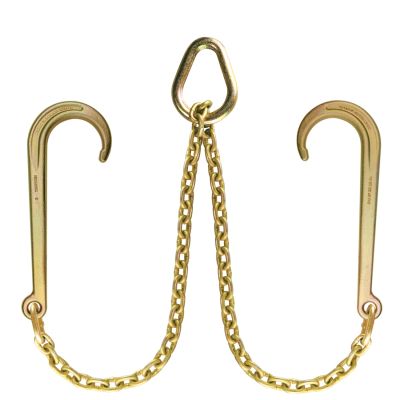 VULCAN Towing Chain Bridle - 15 Inch J Hooks - Grade 70 Chain - Self-Centering - 4,700 Pound Safe Working Load
