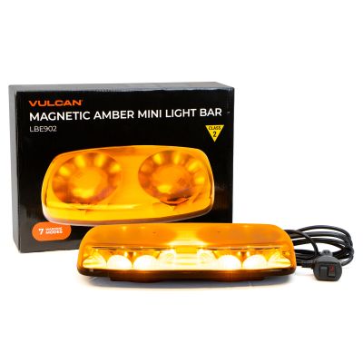 VULCAN Magnetic Amber LED Mini Light Bar - Class 2 - For Oversize Loads, Trucks, Trailers, SUVs, and Pilot Cars