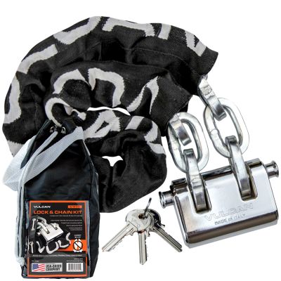 VULCAN Security Chain and Lock Kit - Premium Case-Hardened - 5/16 Inch x 3 Foot (+/- 1.5 Inches) - Chain Cannot Be Cut with Bolt Cutters or Hand Tools