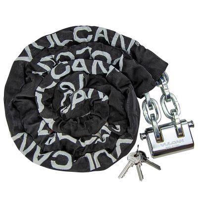 VULCAN Security Chain and Lock Kit - Premium Case-Hardened - 5/16 Inch x 9 Foot Chain (+/- 1.5 Inches) - Cannot Be Cut with Bolt Cutters or Hand Tools