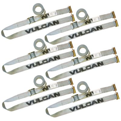 VULCAN Logistic Strap For E Track - Cam Buckle - 16 Foot - 6 Pack - Gray - 833 Pound Safe Working Load