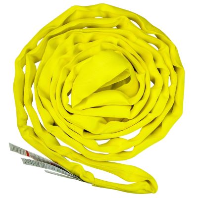 VULCAN Round Sling - Medium Duty - 10 Foot - Yellow - Safe Working Load of 8,400 Lbs. (V) - 6,700 Lbs. (C) and 16,800 Lbs. (B)
