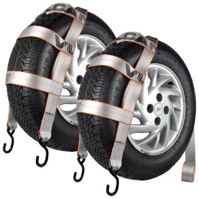 VULCAN Wheel Dolly Tire Strap with S Hooks - Basket Style - 78 Inch - 2 Pack - Silver Series - 1,665 Pound Safe Working Load