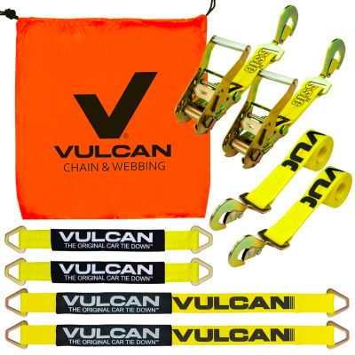 VULCAN Complete Axle Tie Down System - 2 Inch - Classic Yellow Series