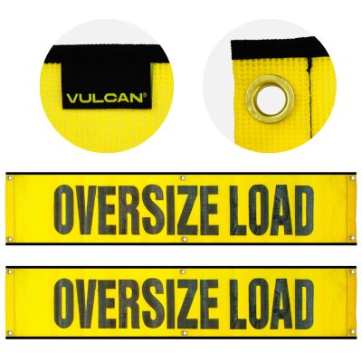 VULCAN Oversized Load Banner For Escort Vehicles - 2 Pack -  Mesh - 12 Inch x 60 Inch