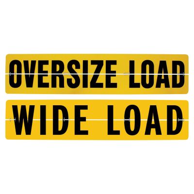 VULCAN Wide Load or Oversize Load Sign For Trucks and Trailers - Reversible - Hinged Aluminum - 18 Inch x 84 Inch