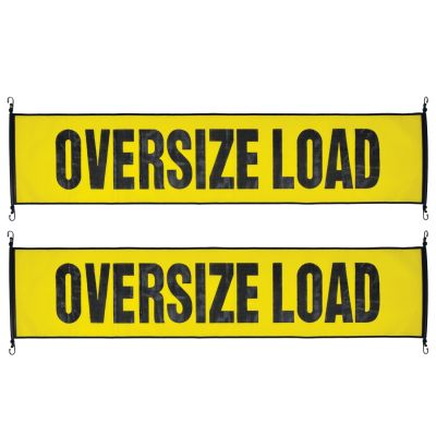 VULCAN Oversize Load Banner with Heavy Duty Metal Hooks - 2 Pack - Stretch Cord Mesh - 18 Inch x 84 Inch
