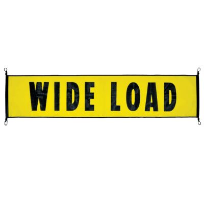 VULCAN Wide Load Banner with Heavy Duty Metal Hooks - Stretch Cord Mesh - 18 Inch x 84 Inch
