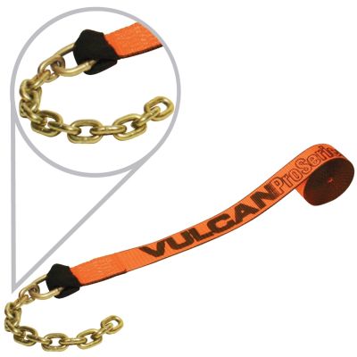 Scratch And Dent VULCAN Winch Strap with Chain Tail - 2 Inch - PROSeries - 3,300 Pound Safe Working Load