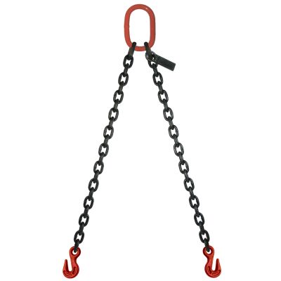 VULCAN Double Leg Welded Lifting Sling with Grab Hooks - 3/8 Inch - Grade 80 - 7.5 Feet