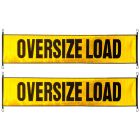 VULCAN Oversize Load Banner with Heavy Duty Stretch Cords and Metal Hooks - 2 Pack - Reflective - 18 Inch x 84 Inch