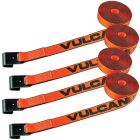 VULCAN Winch Strap with Flat Hook - 2 Inch x 27 Foot, 4 Pack - PROSeries - 3,300 Pound Safe Working Load