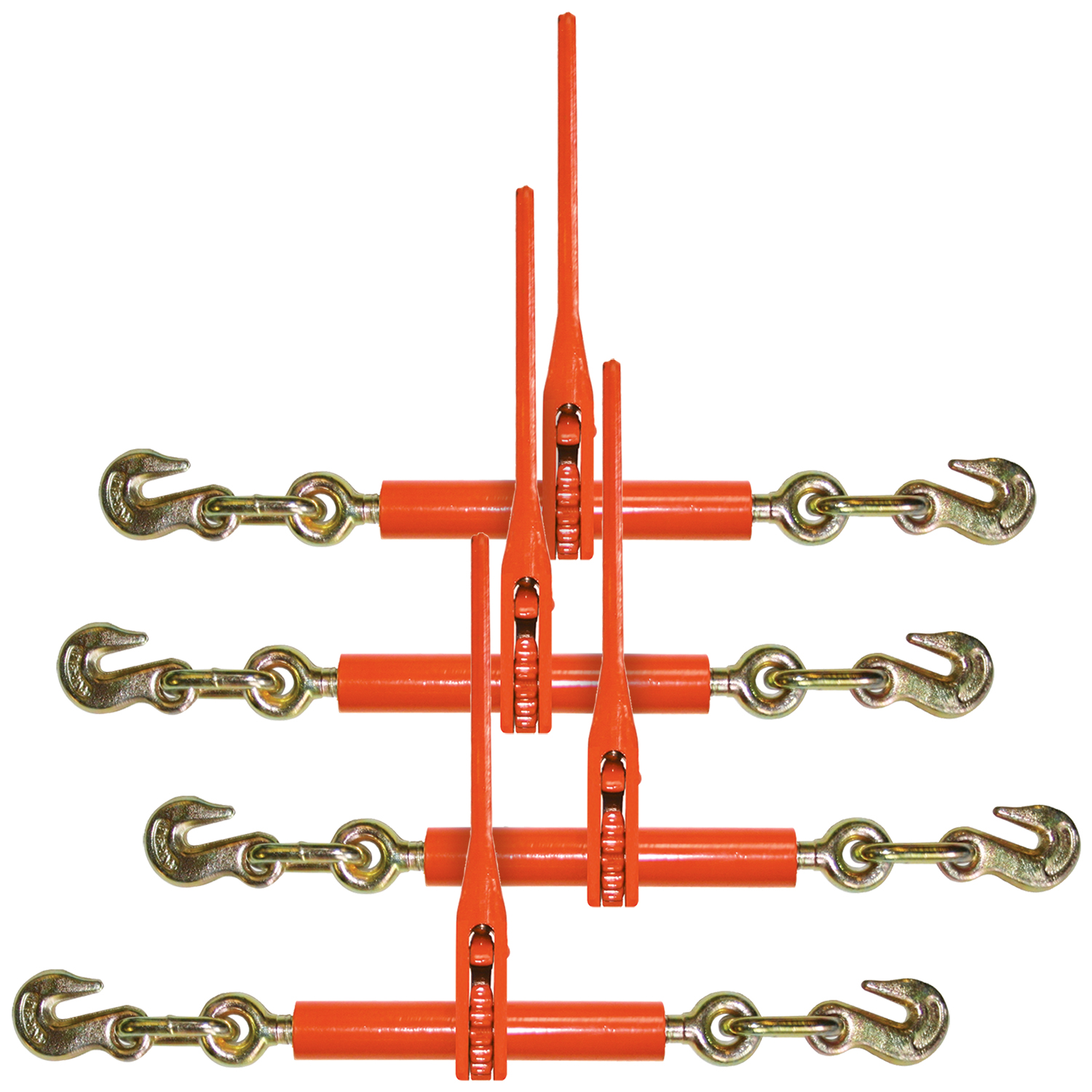 3/8 Inch x 1/2 Inch Lever Chain Load Binder with Grab Hooks 4 Pack 