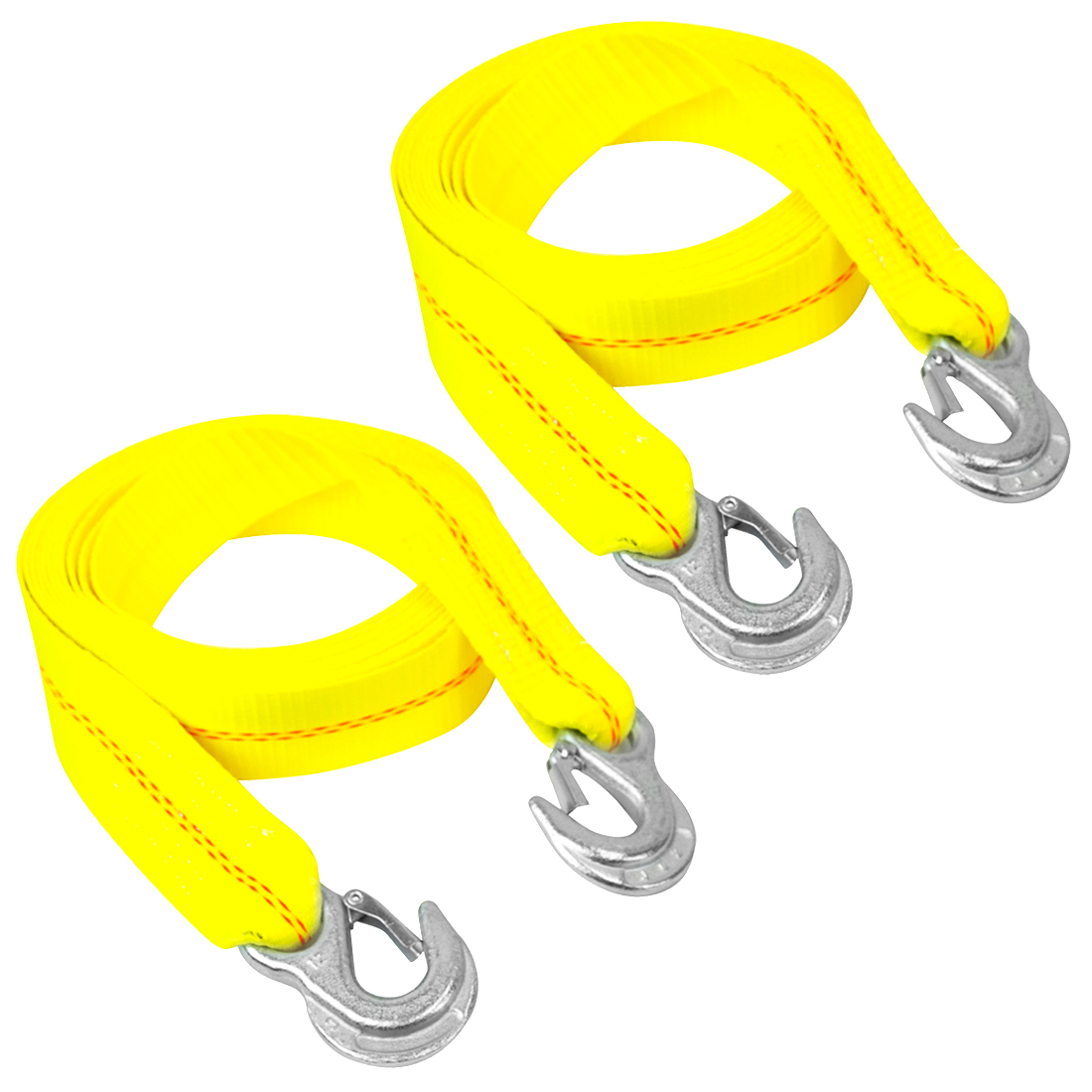 VULCAN Tow Strap with Snap Hooks - 2 Inch, 2 Pack - 3,000 Pound
